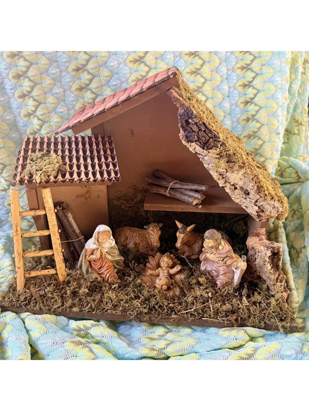 Fontanini Nativity Set Manger Crèche Stable Mary Joseph Jesus ~ Spanolux, Italy